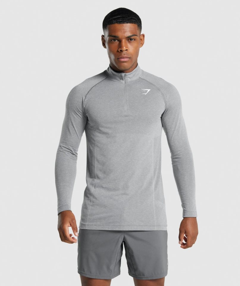 Bluzy Gymshark Vital Light 1/4 Zip Męskie Głęboka Szare | PL 523BRM